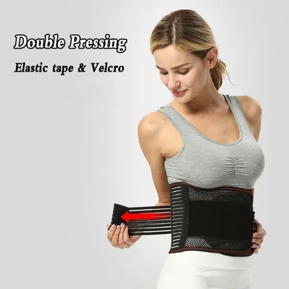 Adjustable Tourmaline Back Support Belt Brace Self-heating Magnetic Therapy Double Pull Waist Support Belt