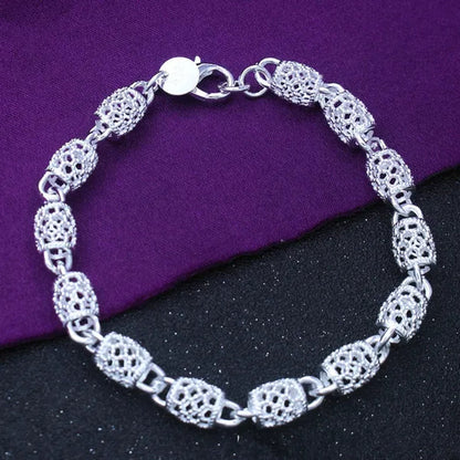 925 Sterling Silver Bracelet Exquisite Ball Flower Bracelet for Woman Fashion Jewelry Birthday Gift
