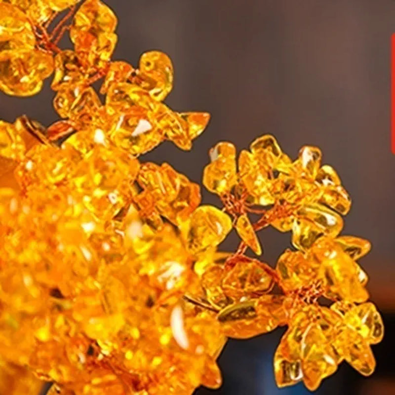 Resin Citrine Feng Shui Money Tree Lucky Tree Home Decoration Ornaments Festival Holiday Gifts Bring Wealth