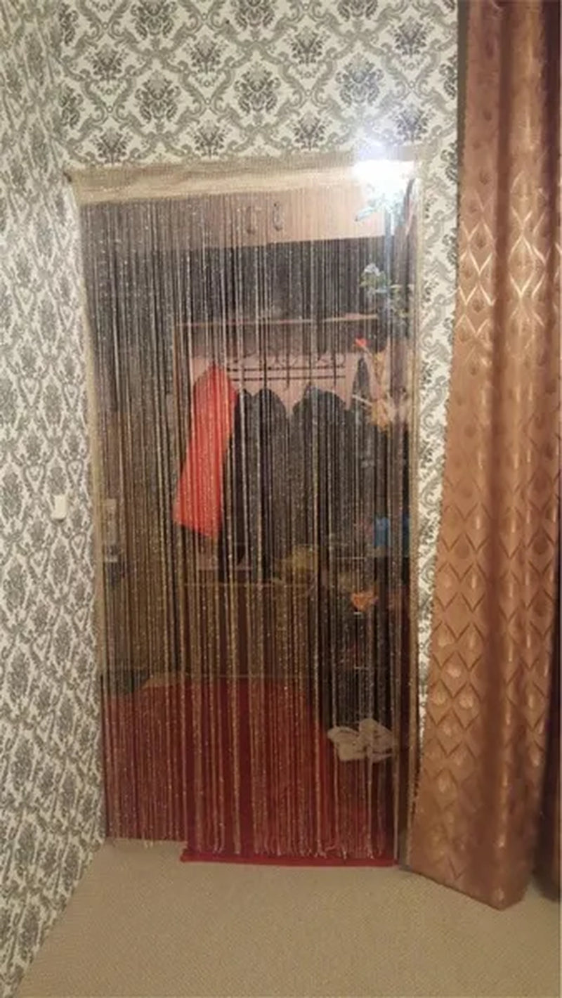 Fashion 200cm*100cm String Sparkle Curtains Fly Screen Fringe Tassel Curtain Room Divider Door Window Decor