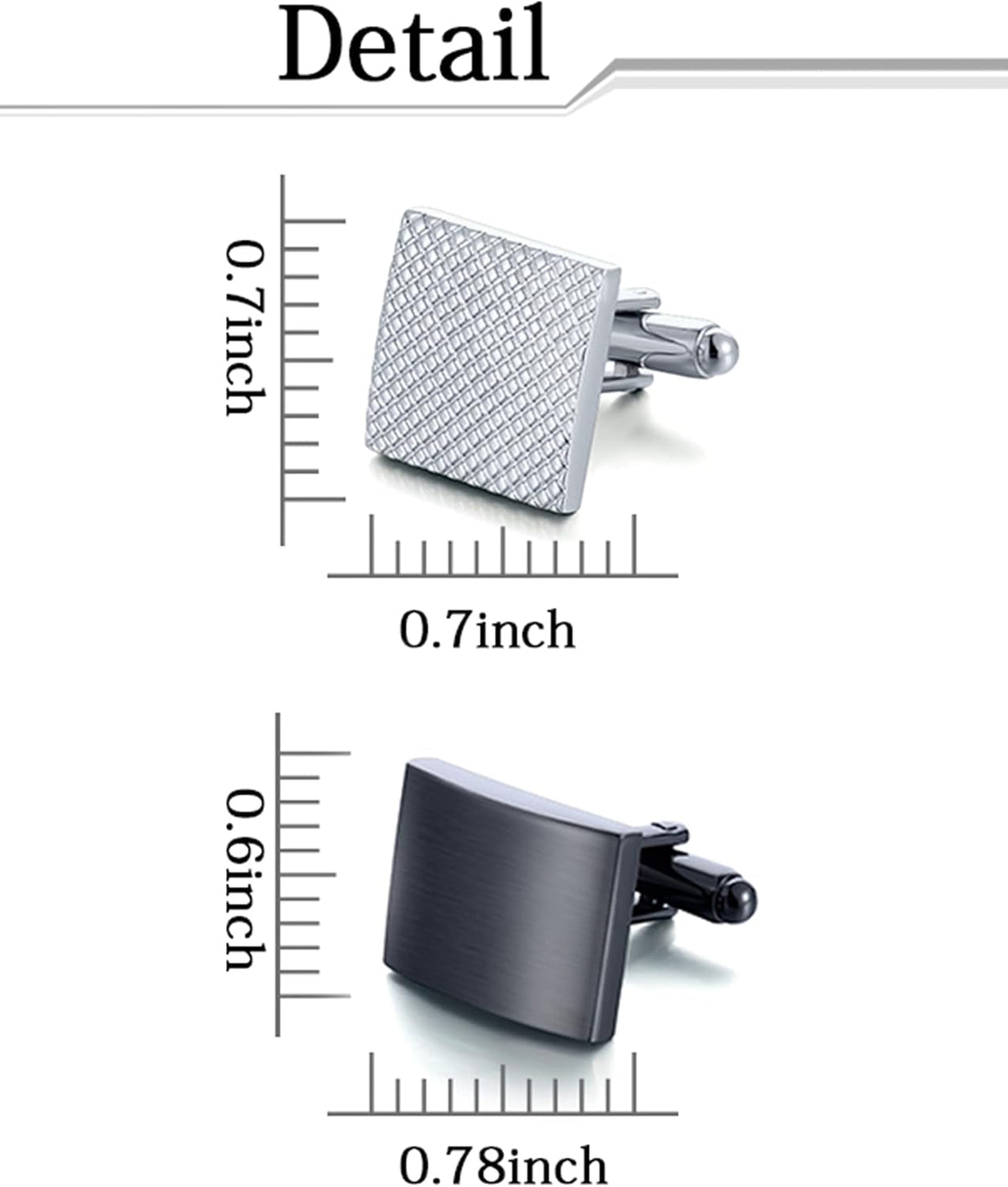 6 Pairs Cufflinks Classic Striped Disc Square Spherical Knot CZ Rectangle Cylindrical Cufflinks Set for Men
