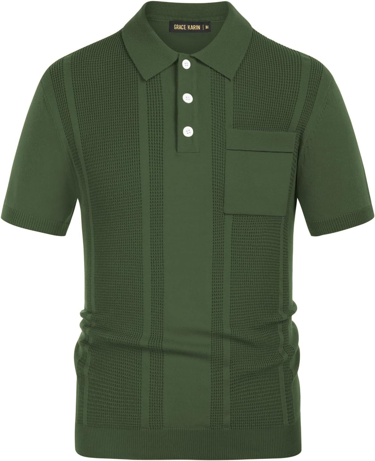 Men'S Knit Polo Shirts Short Sleeve Texture Lightweight Golf Shirts Sweater