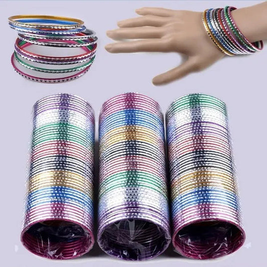 Wholesale Mixed 50Pcs Vintage Dance Cuff Bangle Aluminum Bracelets For Women Party Cool Charm Jewelry