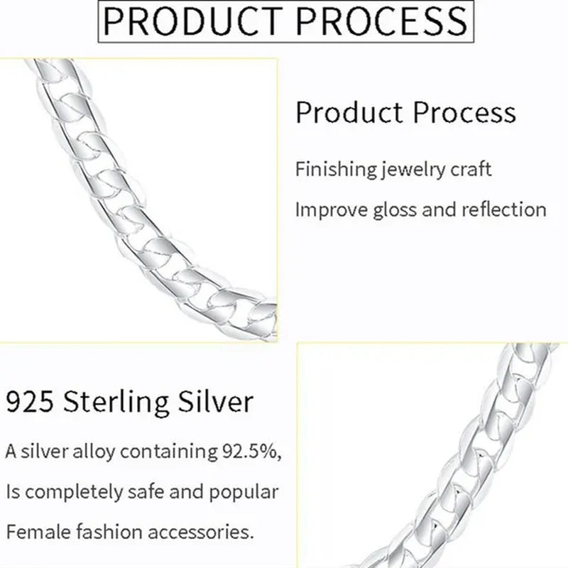 High Quality 925 Sterling Silver 12MM Width Male Jewelry 925 Solid Silver Fashion Jewelry Men Curb Chain Necklace Bracelet 8-30 inches