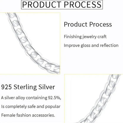 High Quality 925 Sterling Silver 12MM Width Male Jewelry 925 Solid Silver Fashion Jewelry Men Curb Chain Necklace Bracelet 8-30 inches