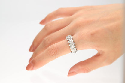 14K White Gold Natural White Diamond Ring for Women | Ethically, Authentically & Organically Sourced (Round-Cut) Shaped Diamond Hand-Crafted Jewelry for Her | Diamond Ring for Women