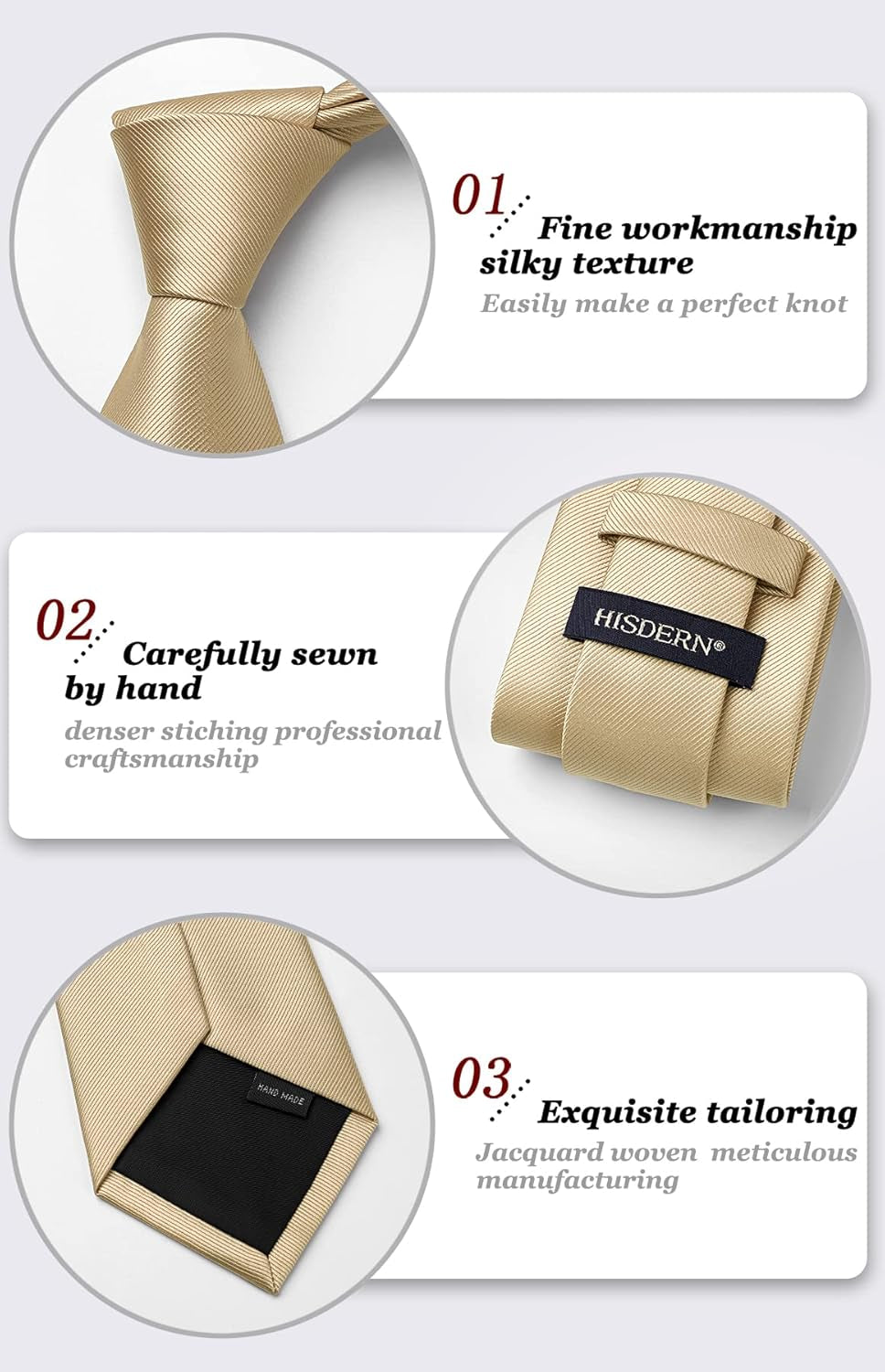 Mens Ties Solid Color Ties for Men Formal Necktie with Pocket Square Set Satin Silk Neck Tie Handkerchiefs Set