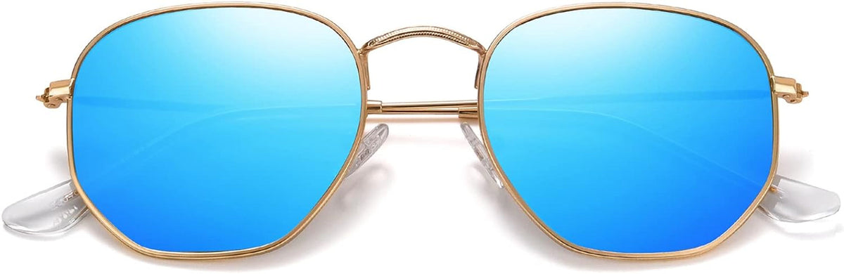 Polarized Hexagon Sunglasses for Women Men Polygon Square Sun Glasses UV400 Protection Metal Frame