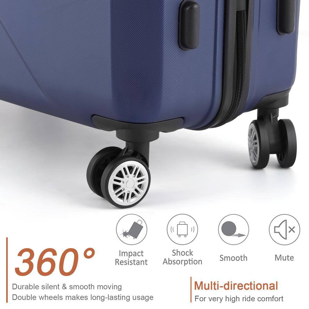 Marathon Lakeside Nested Hardside Luggage Set in Slate Blue, 3 Piece - TSA Compliant