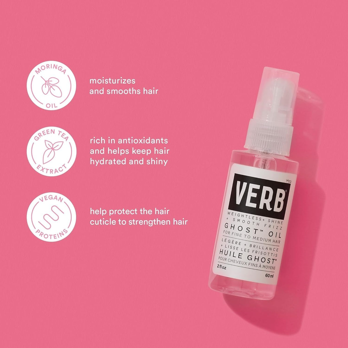 Ghost Oil – Vegan Weightless Hair Oil – Lightweight Hair Oil – Revitalizing Hair Treatment Oil Nourishes and Promotes Shiny Hair – No Paraben or Harmful Sulfates