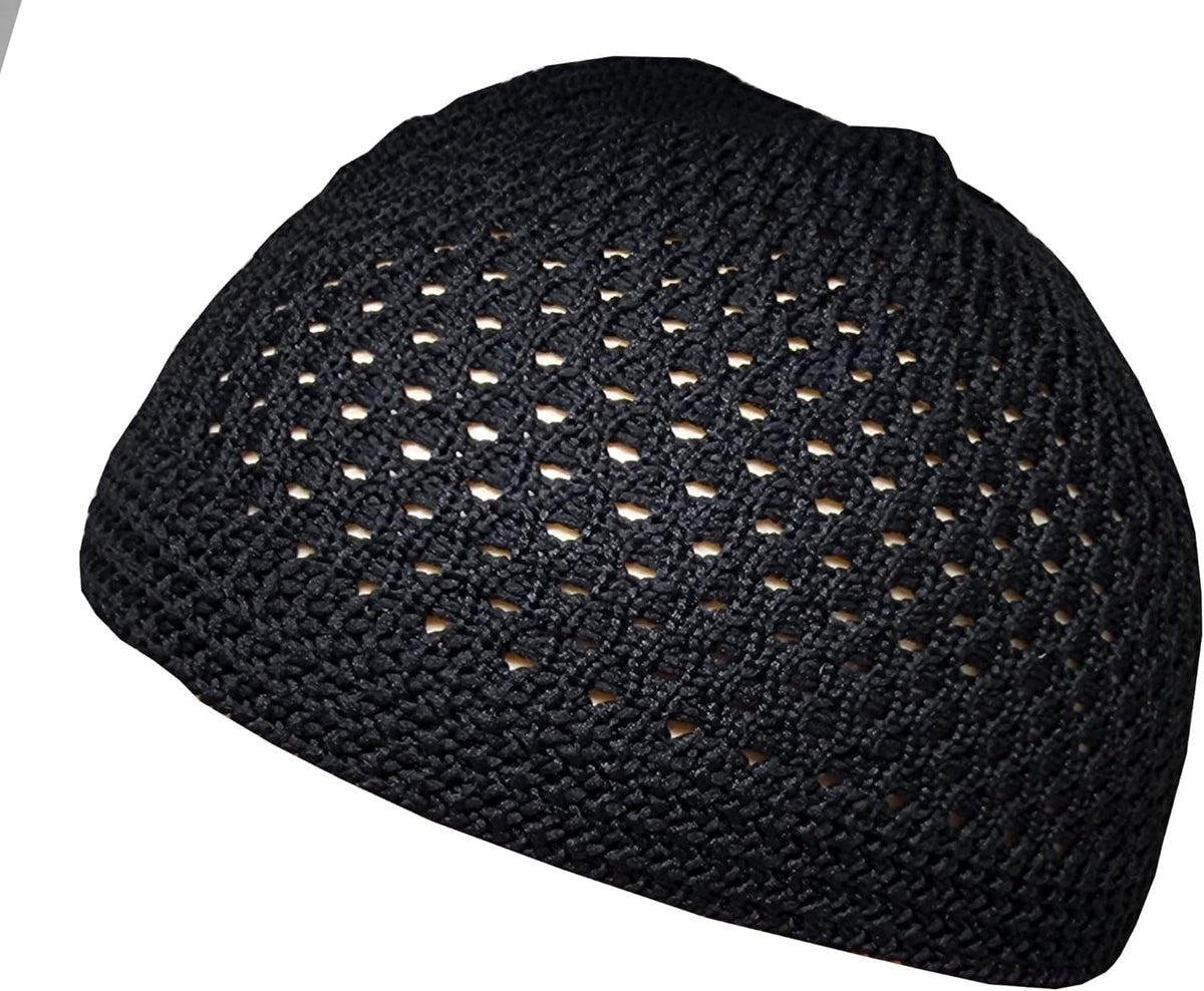 Set 2 Pieces Muslim Skull Cap Beanie AMN-341 Islam Prayer Crochet Takke Kufi Hat Eid Ramadan Gift