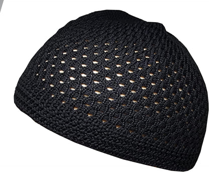 Set 2 Pieces Muslim Skull Cap Beanie AMN-341 Islam Prayer Crochet Takke Kufi Hat Eid Ramadan Gift