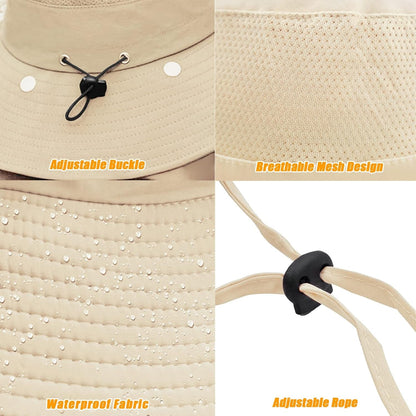 Fishing Hat for Men & Women, Outdoor UV Sun Protection Wide Brim Hat with Face Cover & Neck Flap