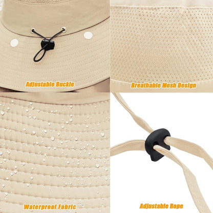 Fishing Hat for Men & Women, Outdoor UV Sun Protection Wide Brim Hat with Face Cover & Neck Flap