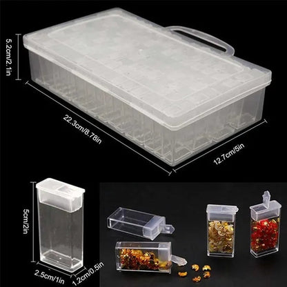 64 Slots Diamond Embroidery Diamond Painting Tool Transparent Plastic Storage Box