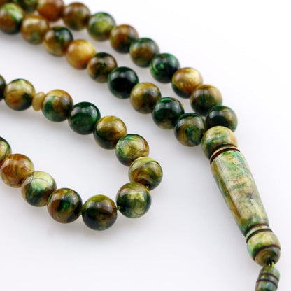 Muslim Islamic 51 Green Resin Beads Tasbih Prayer Beads with Tassel