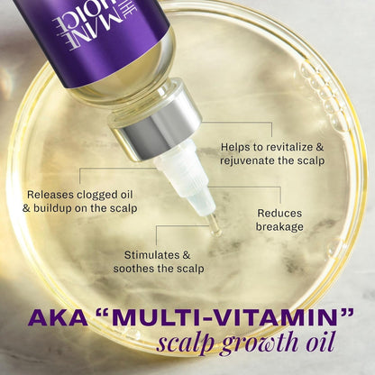 Alpha Multi-Vitamin Scalp Hair Growth Oil, 4 Fl Oz, 1 Pack, Nourishing Scalp Oil with Biotin, Vitamin C, Rosemary, Rice Extract, Jojoba, Tea Tree & Castor Oil, Lightweight & Non-Greasy