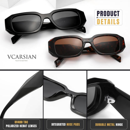 Trendy Rectangle Sunglasses for Women Men,Y2K Vintage Retro 90S Aesthetic Cool Driving Sunglasses