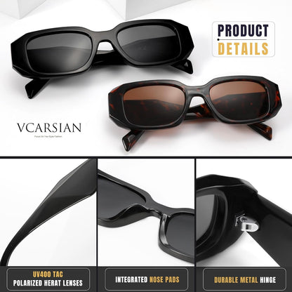 Trendy Rectangle Sunglasses for Women Men,Y2K Vintage Retro 90s Aesthetic Cool Driving Sunglasses