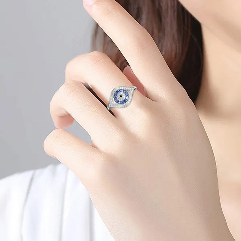 New Fashion Devil's Eye Finger Ring Luxury Diamond Evil Eye Lucky Ring for Women Jewelry Gift