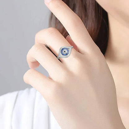 New Fashion Devil's Eye Finger Ring Luxury Diamond Evil Eye Lucky Ring for Women Jewelry Gift