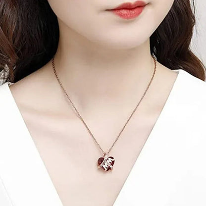 Love Heart Necklace for Women I Love You Mom Pendant Necklaces Crystal Diamond Mother's Day Necklace Gifts Fashion Jewelry