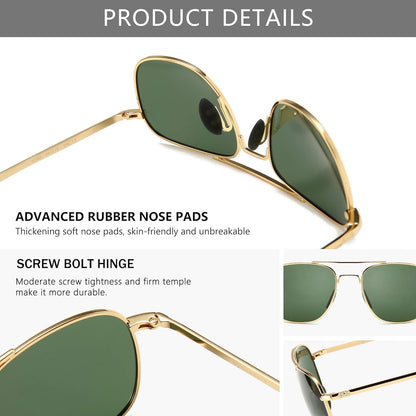 Men'S Military Style Polarized Pilot Aviator Sunglasses Bayonet Temples