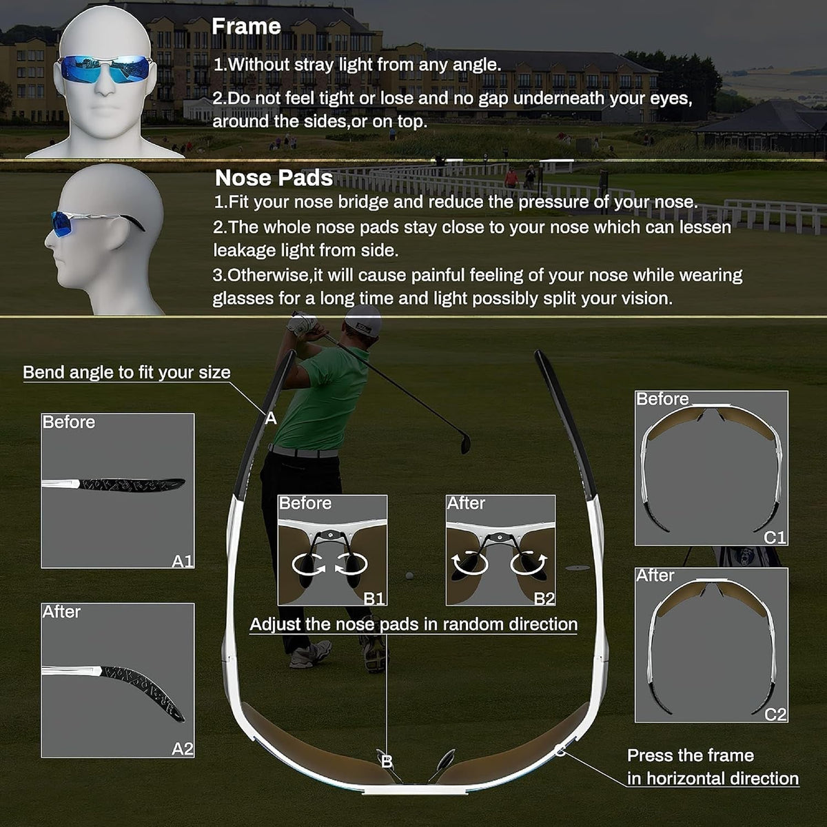 Driving HD Polarized UV400 Protection Ultra Light Al-Mg Golf Fishing Outdoor Sunglasses