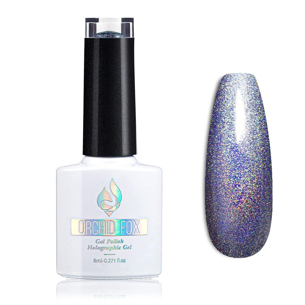 Holographic Gel Nail Polish Glitter: Led UV Gel Polish Sparkle Color Soak off Nail Art Gel DIY Design Manicure 1 PCS 8ML Light Purple