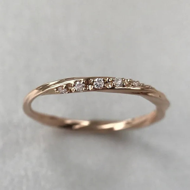 Fashion Jewelry for Women Gold Color Wedding Ring Female Engagement Party Gift Zircon Rings