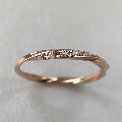 Fashion Jewelry for Women Gold Color Wedding Ring Female Engagement Party Gift Zircon Rings
