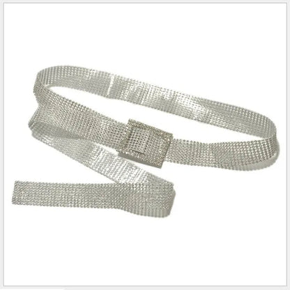 Brilliant Women's Belt Waist Chain Full Diamond Rhinestone Crystal Belt Luxury Large Party Silver Waist Belt