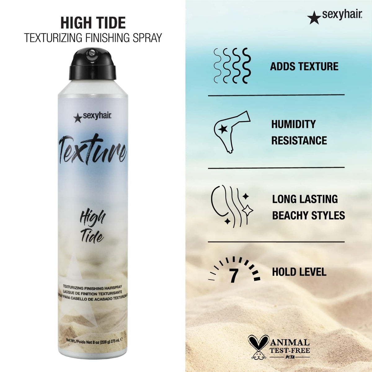 Texture High Tide Texturizing Finishing Hairspray, 8 Oz | Maintains Natural Shine | up to 24 Hour Humidity Resistance | All Hair Types