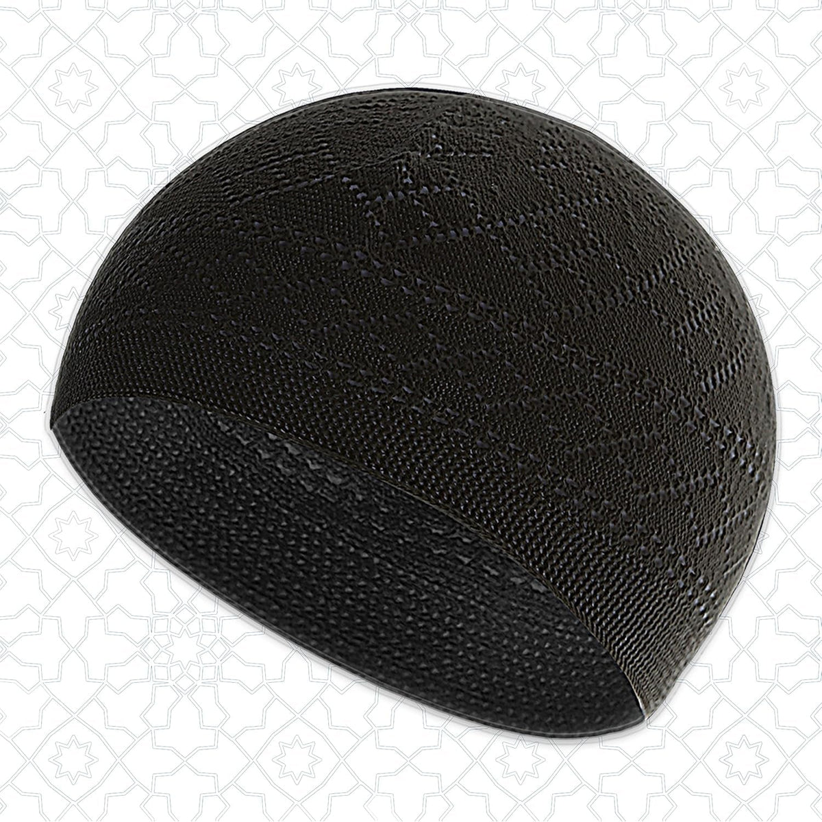 Muslim Prayer Rug Prayer Beads Kufi Hat for Men and Women 100% Breathable Black Skull Beanie Traditional Desing Prayer Mat Eid Ramadan Gifts Islamic Set Salah Mat Taffeta Fabric Soft (Black)