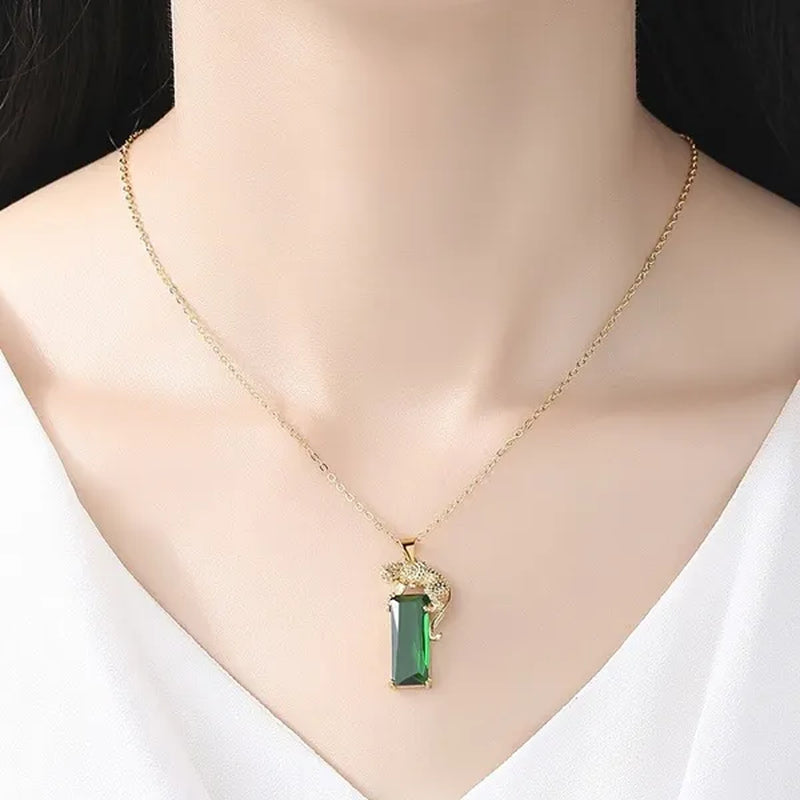 1 PCS European and American Fashion Gemstone Pendant Ladies Necklace Wedding Jewelry