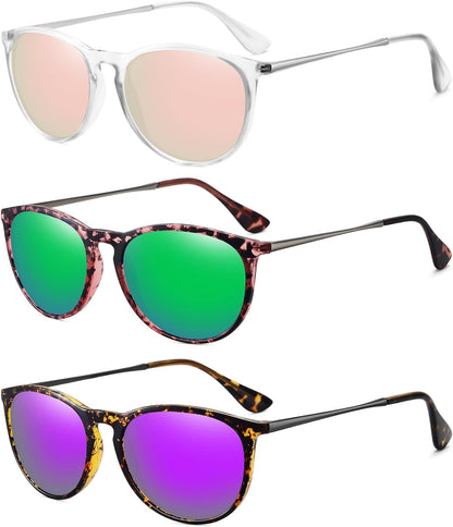 Retro sunglasses womens 2024 trendy round classic glasses