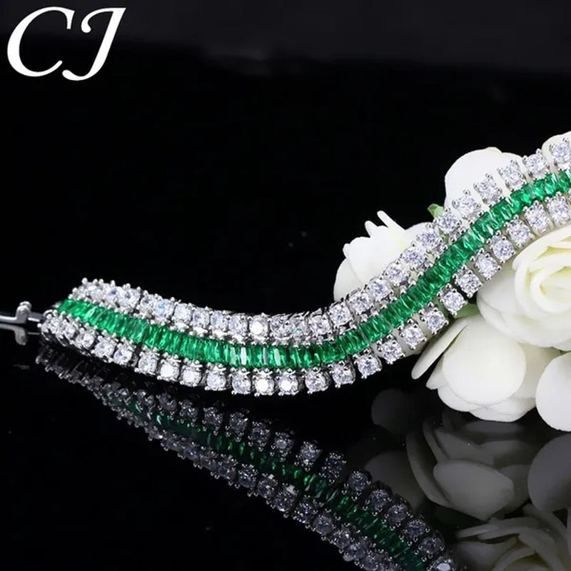 CANDICE Sparkling Wedding Bangle Jewelry Design Luxury Cubic Zirconia White Gold Plated Bridal Wide Bracelet For Women