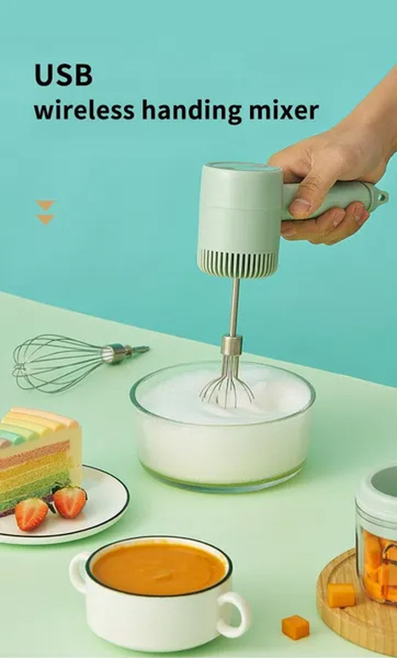 Wireless 3 Speed Mini Mixer Electric Food Blender Handheld Egg Beater Automatic Cream Food Cake Baking Dough Hand Mixer Electric