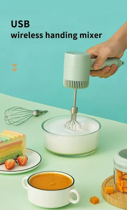 Wireless 3 Speed Mini Mixer Electric Food Blender Handheld Egg Beater Automatic Cream Food Cake Baking Dough Hand Mixer Electric