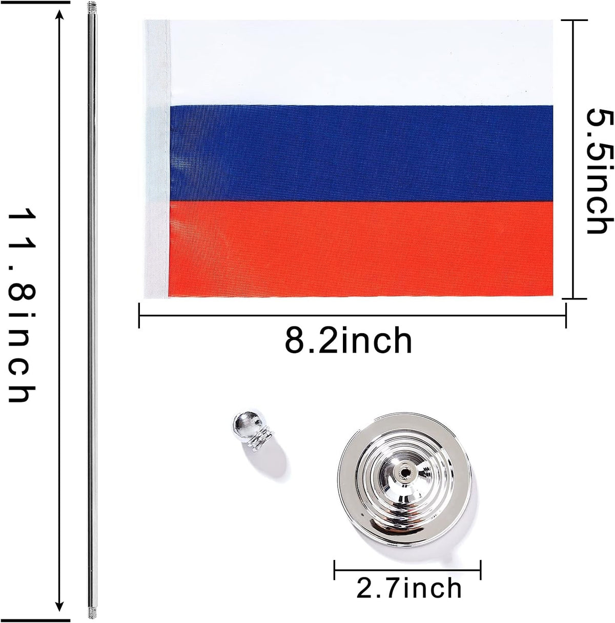 2 Pack Russia Flag Russians Table Flag Small Mini Russians Desk Flags with Stand Base,International Festival Events Celebration Decorate,Home Office Decorations