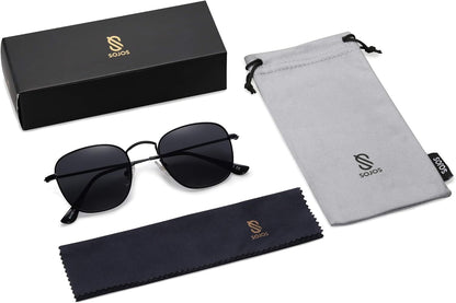 Square Polarized Sunglasses for Men Women Classic Vintage Retro Style