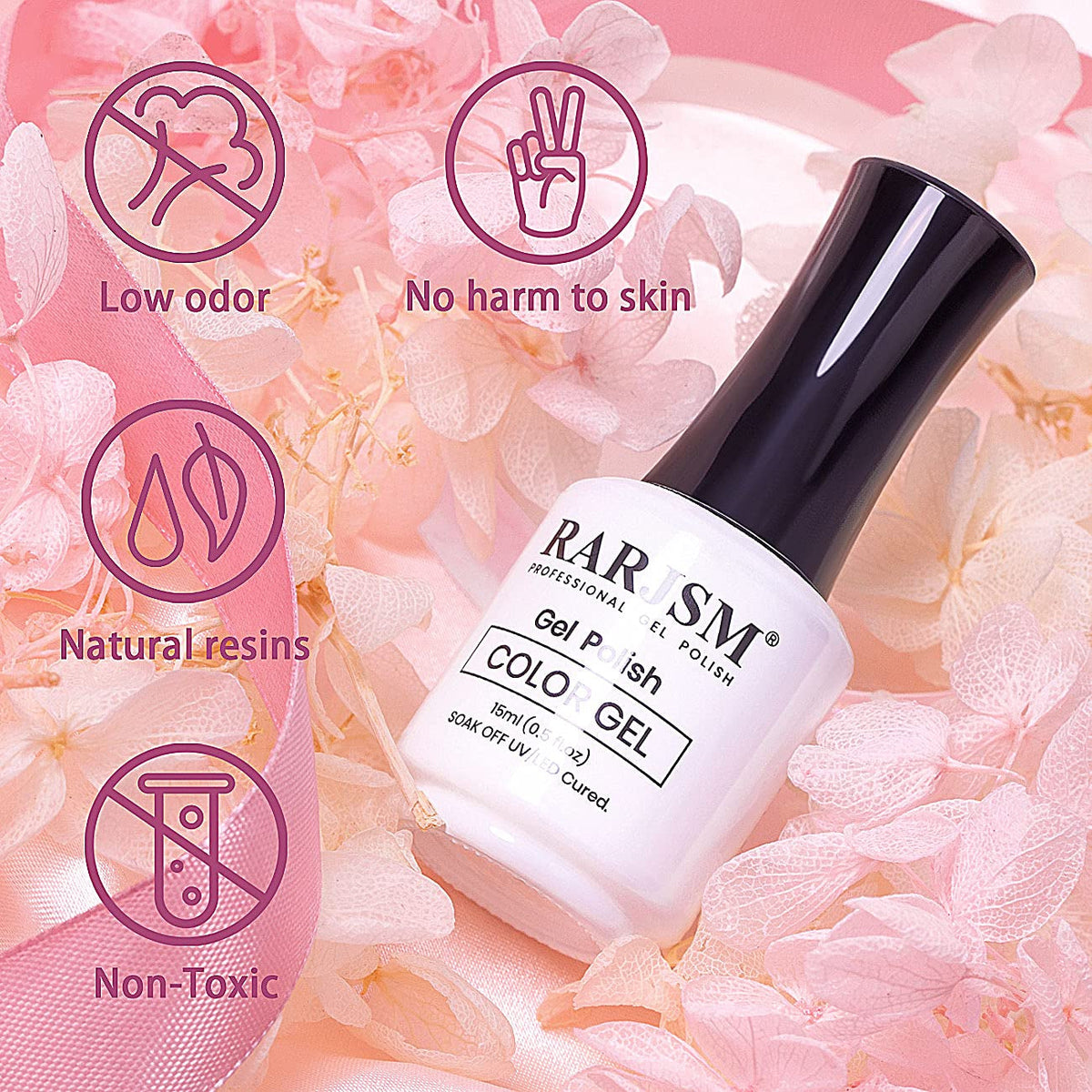 Milky Pink Gel Nail Polish LED UV Gel Soak off Transparent Nude Pink Varnish Nail Art Color 15ML Single Bottle for DIY Home French Manicure