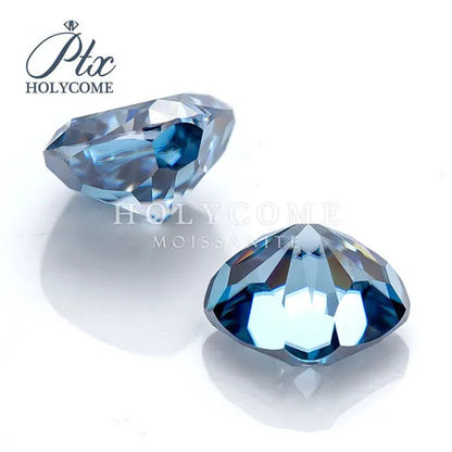 Best Loose Gemstones Moissanite Diamond Excellent Crushed Ice Cushion Cut Dark Vivid Blue Color Stone For Jewelry Diamond Ring