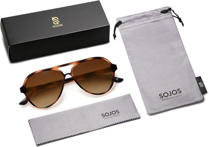 Classic Polarized Aviator Sunglasses for Women Men, Retro Trendy Aviators Shades SJ2201