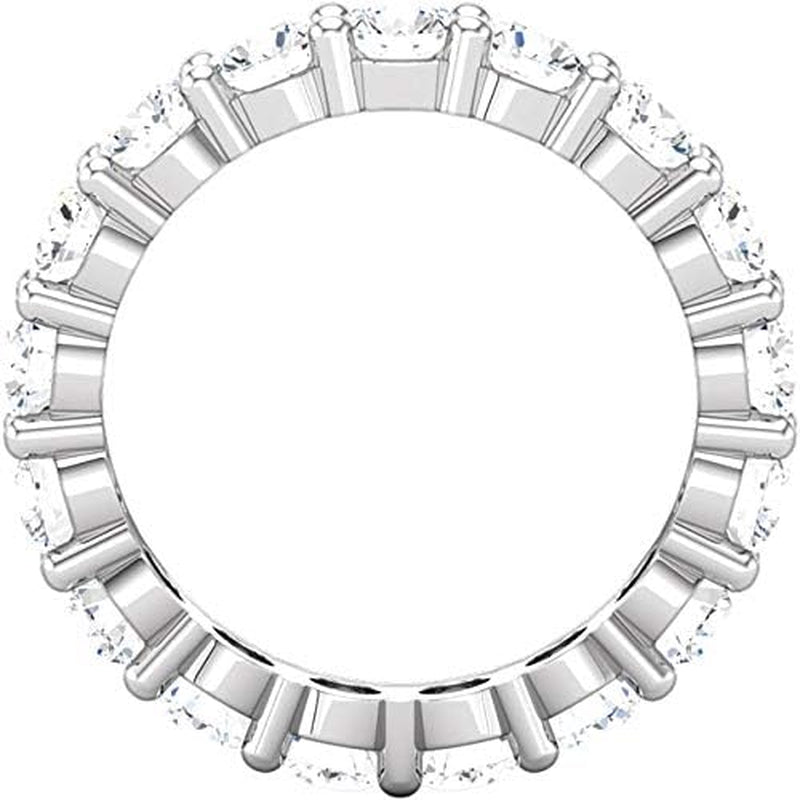 5 Carat (Ctw) 14K White Gold round Diamond Ladies Eternity Wedding Anniversary Stackable Ring Band Luxury Collection (D-E Color VS1-VS2 Clarity)
