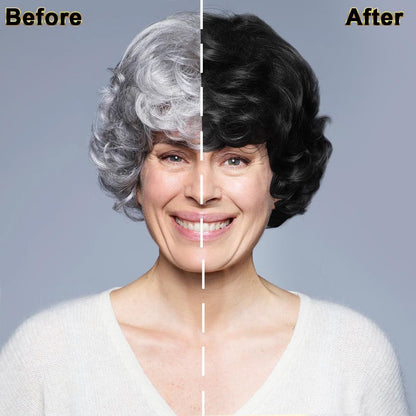 Herbal Gray Hair Coverage Shampoo for Women and Men, 3 in 1 Natural Ingredients, 500Ml (BLACK)