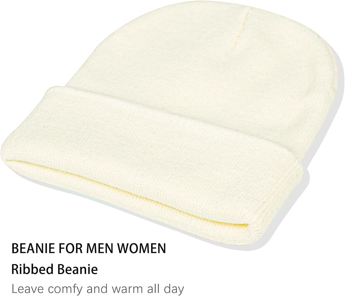 1&2 Pack Beanie for Men Women Slouchy Beanie Hats Winter Knit Caps Soft Ski Hat Unisex
