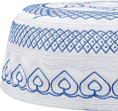 Muslim Prayer Kufi Hat for Men Boys Islamic Beanie Skull Cap Prayer Headwear Embroidery Kofia Topi Sun Hat Ramadan Eid Gift