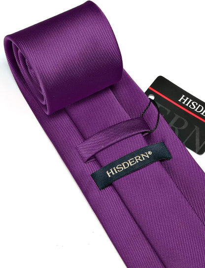 Mens Ties Solid Color Ties for Men Formal Necktie with Pocket Square Set Satin Silk Neck Tie Handkerchiefs Set