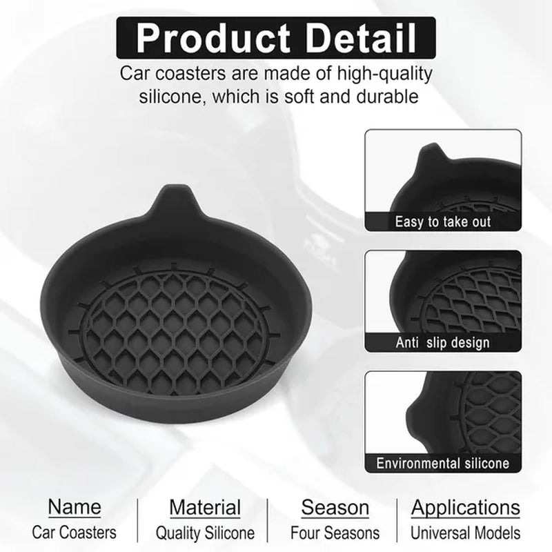 Car Cup Holder Coaster, Silicone Cup Holder Insert, Universal Non-Slip Cup Holders, Car Accessories Interior for Women and Man Interior Sets